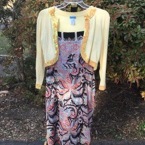 U-Knit Top & Floral Midi Dress 2PC Set